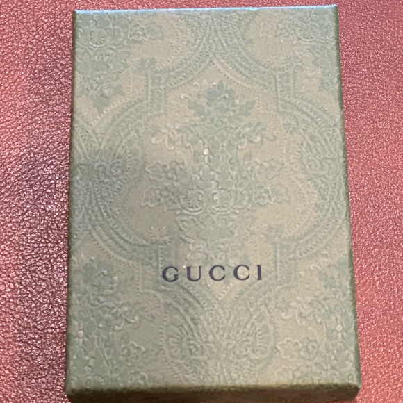 New Authentic Gucci Marmont Brown Matellase Chevron Leather Cardholder - Picture 9 of 11